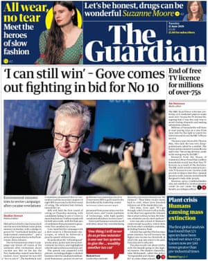 Guardian front page, Tuesday 11 June 2019