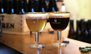 Two of the varieties of Trappist beer brewed at St Sixtus abbey.