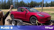 Genius inventor turns her Tesla Model 3 into a pickup truck