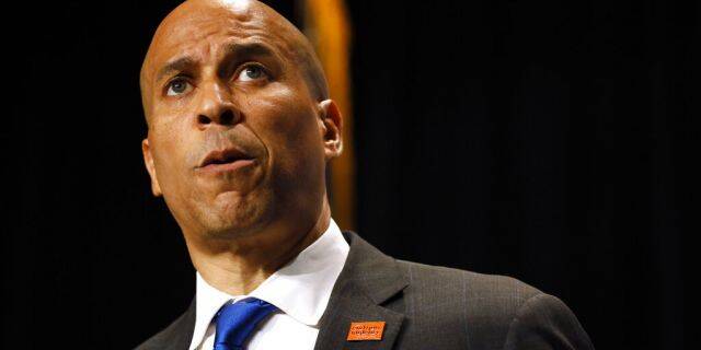Democratic presidential candidate Cory Booker speaks during the Iowa Democratic Party's Hall of Fame Celebration, Sunday, June 9, 2019, in Cedar Rapids, Iowa. (Associated Press)
