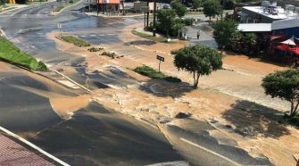 Water main break closes intersection, possibly for up to two days
