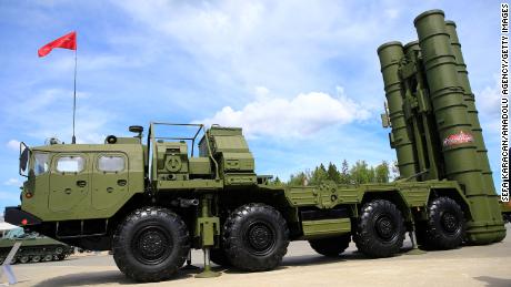 The S-400 surface-to-air missile launcher is seen at the ARMY-2019 International Military and Technical Forum&#39; in Moscow in June. 