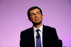 Democratic presidential hopeful Pete Buttigieg addresses the NAACP convention in Detroit.