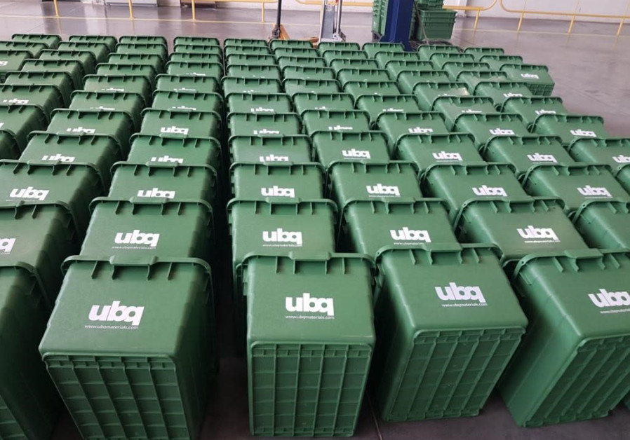 Recycling bins made from UBQ thermoplastic, ordered by the State of Virginia