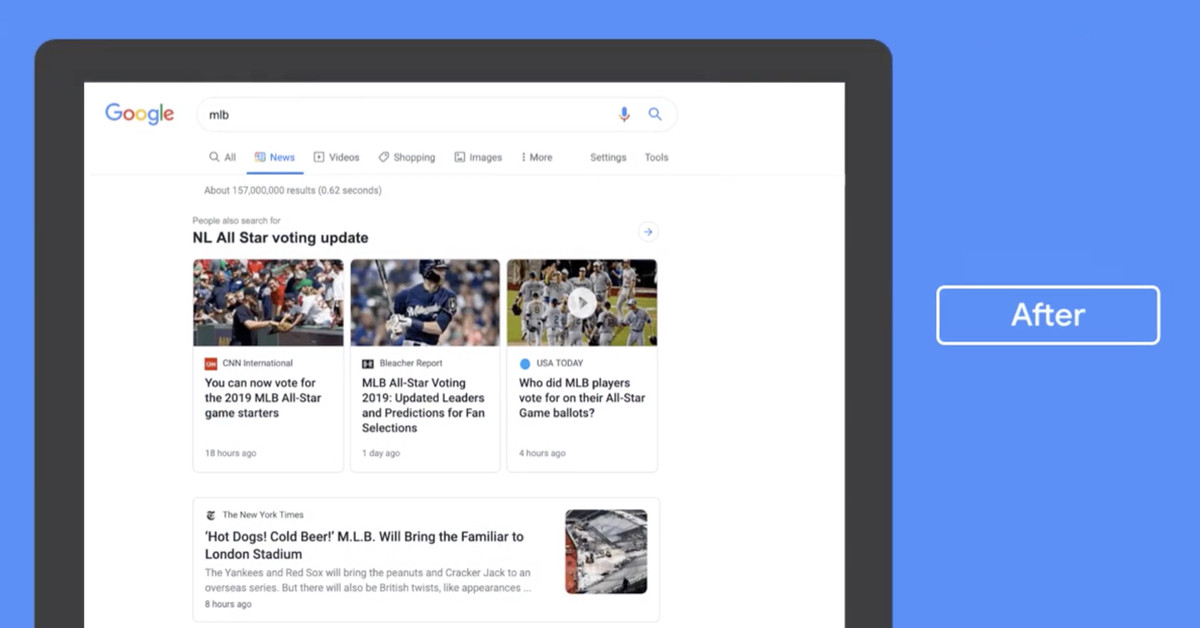 Google is redesigning its News tab with more emphasis on headlines and publisher names