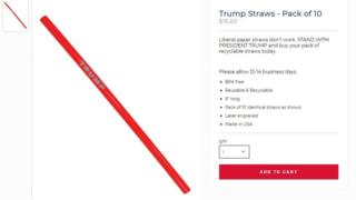 The listing for the Trump-branded straws