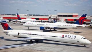 Delta Airlines planes at Hartsfield-Jackson Atlanta International Airport in Atlanta, September 15, 2010