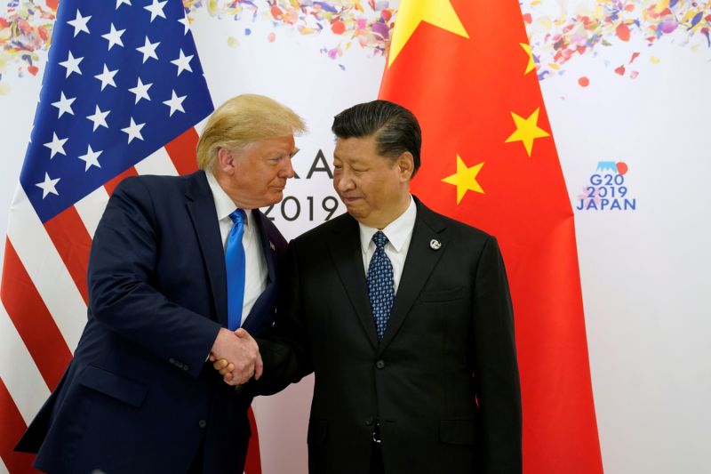 U.S. President Donald Trump shakes hands with China's President Xi Jinping before starting their bilateral meeting during the G20 leaders summit in Osaka, Japan, June 29, 2019. REUTERS/Kevin Lamarque TPX IMAGES OF THE DAY