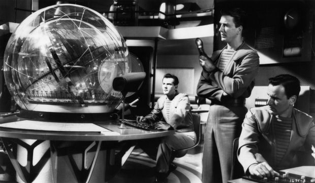 Forbidden Planet: Jack Kelly, Leslie Nielsen and Richard Anderson in the 1956 film. Photograph: MGM/Getty