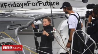 Greta Thunberg: Climate change activist sails into New York City