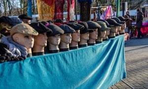 Hat stall at the Turkish market in Berlin