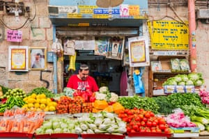 New City, Mahane Yehuda Market, a greengrocerIsrael, Jerusalem .