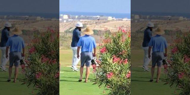 Ezekiel Elliott during his daily golf sessions at the luxurious, 1,500-acre private Diamante Los Cabos resort in Mexico.