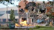 Gas explosion levels part of a building in Maryland shopping center