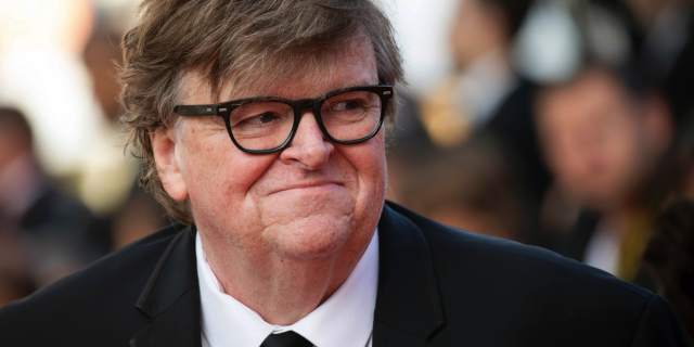 Michael Moore is seen at the Cannes film festival in France, May 25, 2019. (Associated Press)