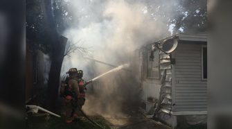 Mobile home has severe damage because of fire
