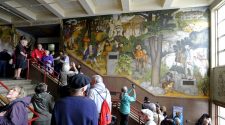 Mural of George Washington seen as racist and set to be destroyed draws a crowd