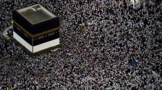 Mulism pilgrims gather around the Kaaba, Islam's holiest shrine, at the Grand Mosque in Saudi Arabia's holy city of Mecca