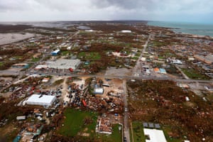 A handout aerial photograph released by the UK Ministry of Defence (MOD) on Wednesday shows debris and destruction in the aftermath of Hurricane Dorian on the island of Great Abaco in the northern Bahamas on 3 September.