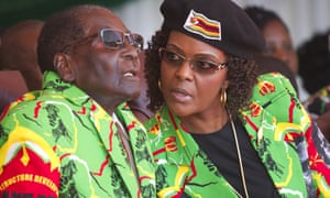 Robert and Grace Mugabe at a youth rally in Marondera, Zimbabwe, 2017.