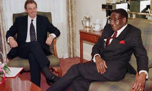 Tony Blair and Robert Mugabe in 1997.