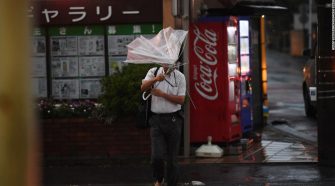 Japan typhoon leaves 100 flights canceled and 1 million without power