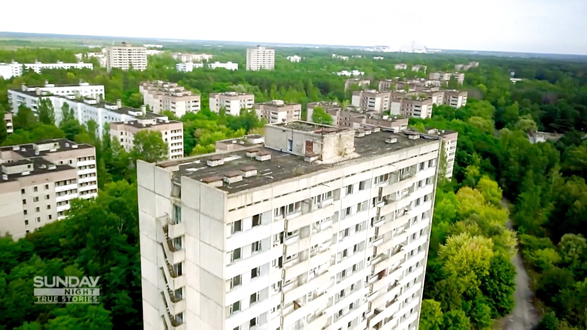 The once-thriving city of Pripyat lies deserted after the Chernobyl nuclear disaster.