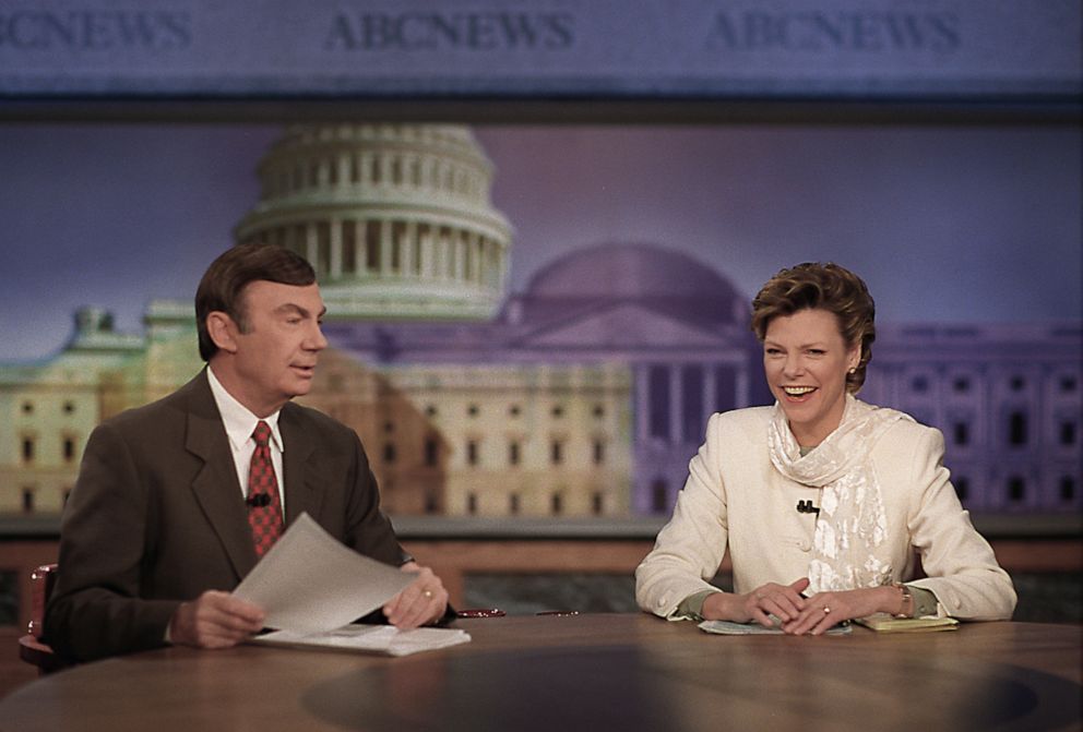 PHOTO: Sam Donaldson and Cokie Roberts anchor This Week on ABC, Jan. 23, 1997.