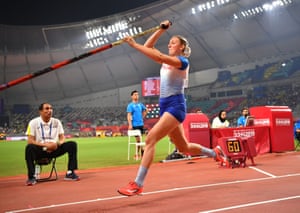 Britain’s Holly Bradshaw in action.