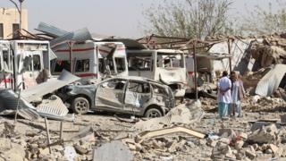 Damaged vehicles are seen at the site of a car bomb attack in Qalat, capital of Zabul province, Afghanistan September 19, 2019