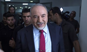Former Israeli defence minister and leader of the Yisrael Beiteino party Avigdor Lieberman in Tel Aviv.