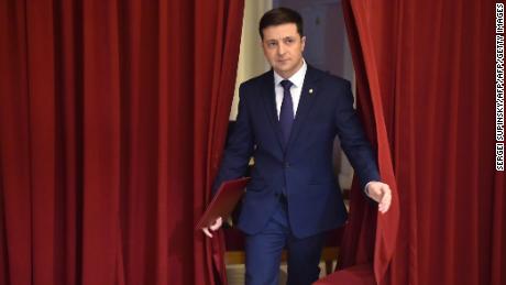 Here is Zelensky shooting the television series &quot;Servant of the People&quot; where he plays the role of the President of Ukraine. He was later elected President of Ukraine.