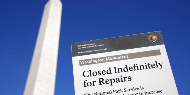 The newly renovated elevator inside the Washington Monument briefly broke down on Saturday, park officials said.