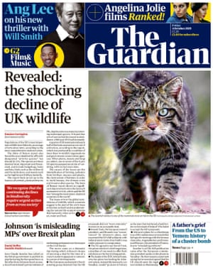 Guardian front page, Friday 4 October 2019