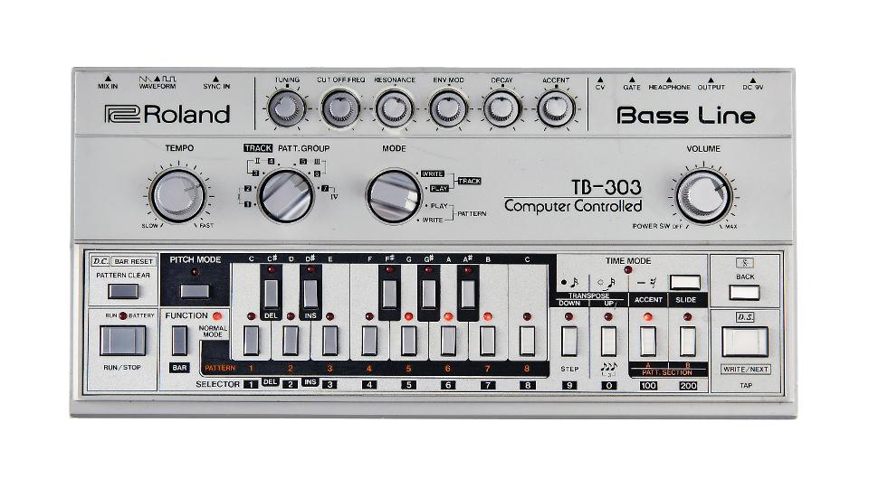 A Roland TB-303 Bass Line synthesizer