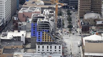 Damaged cranes hampering rescue efforts in partially collapsed New Orleans Hard Rock hotel
