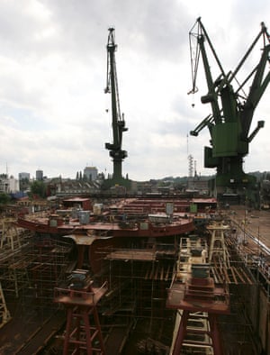 The shipyard in Gdansk struggled to adjust to the collapse of the communist bloc and to survive under EU competition laws and market conditions.