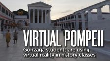 Virtual Pompeii: GU students time traveling in class using Lithodomos VR technology
