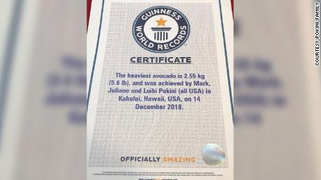 The family&#39;s world record certificate from the Guinness Book of World Records.