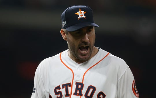 Justin Verlander during Game 2 of the ALCS.