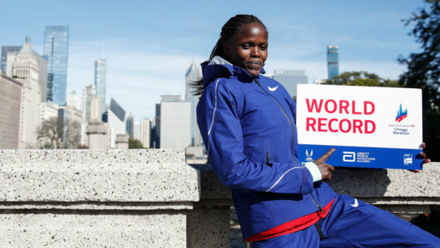 Photos: Brigid Kosgei Sets World Record at Chicago Marathon