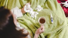 Woman sick with the flu