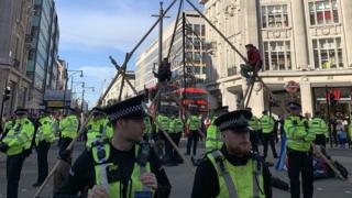 Extinction Rebellion protest in Oxford Circus