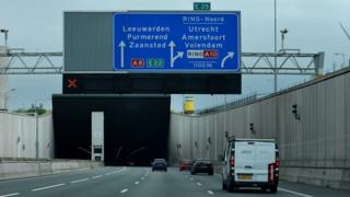 Dutch motorway in Amsterdam