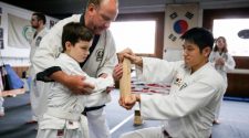 The Recorder - Greenfield Tae Kwon Do Center breaking boards to keep kids warm
