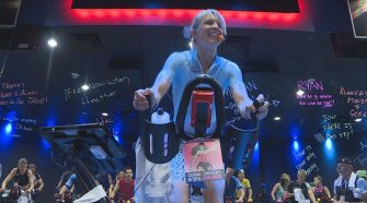 25 local cyclists are pedaling through the night to break a world record