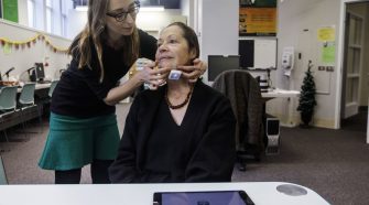 Researchers say new technology helps some patients with neck and tongue cancer relearn how to swallow food