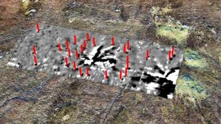 Geophysics survey of stone circle showing lightning strike