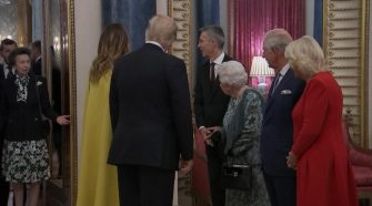 Social media sounds off over queen's interaction with Princess Anne, President Trump at royal reception