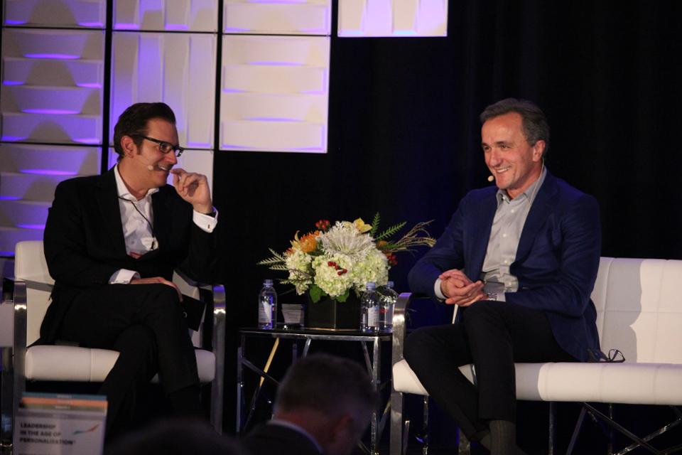 Glenn Llopis and Dr. Mihaljevic during their fireside chat at the Age of Personalization Executive Summit. 